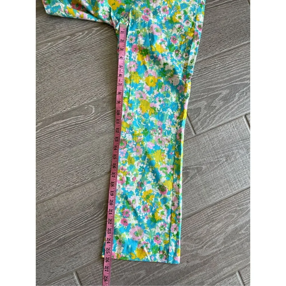 ZARA Floral Linen Pants Size 4 NWT